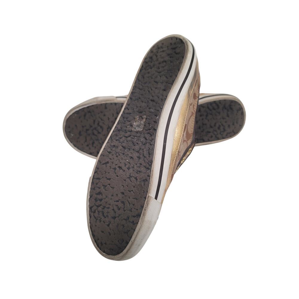 Coach Brown and Gold Slip-On Sneakers - Picture 6 of 7